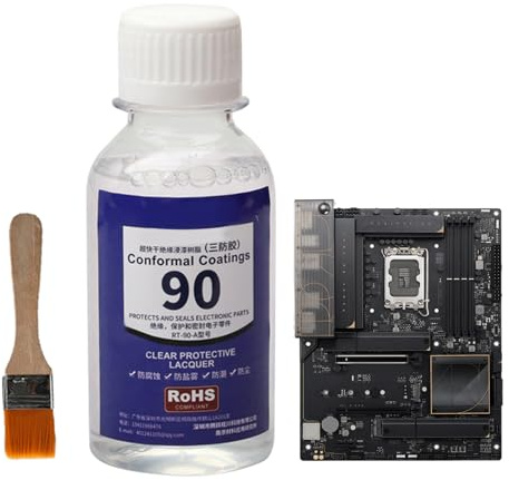 PCB-Lack, transparenter Schutzlack, 100 ml, für Leiterplatten, wasserdichte und schnell trocknende Isolierbeschichtung, mit Pinsel für elektronische Reparatur und LED