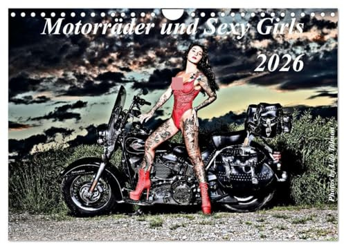 Motorräder und Sexy Girls (Wandkalender 2026 DIN A4 quer), CALVENDO Monatskalender: Stilvoll gestaltete Bilder mit schweren Maschinen und heißen Girls (CALVENDO Erotik)