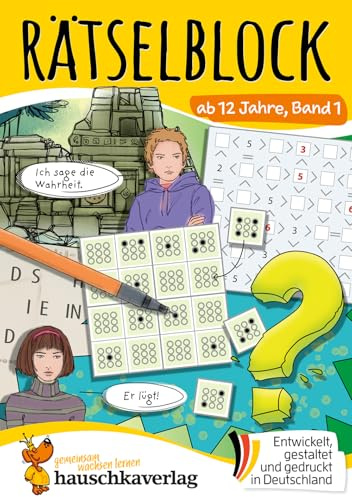 Rätselblock ab 12 Jahre, Band 1: Rätsel-Spaß für Teenager | Hirn statt Handy | Kreuzworträtsel, Sudoku, Labyrinth, Konzentration, logisches Denken für Jugendliche & Teens (Rätselbücher, Band 656)