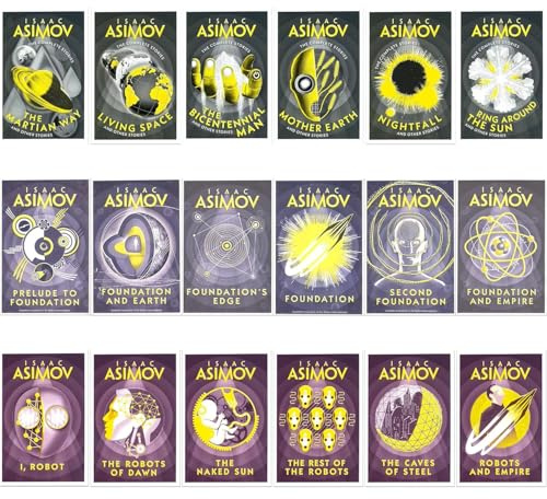 Isaac Asimov 18-Book Set – Foundation, Robot, and Short Story Collections: Visionary Tales of Galactic Empires, Artificial Intelligence, and Humanity’s Future from the Master of Science Fiction