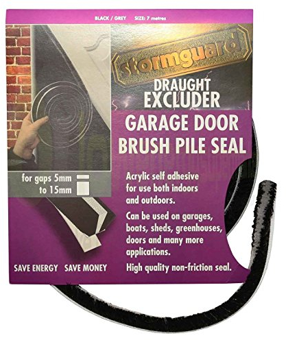 Black/Grey Brush Pile Draught excluder Weather proofing Seal self Adhesive by Stormguard 7m