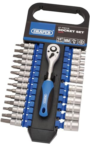 Draper 16370 1/4 Square Drive Metric Socket 27 Piece Set