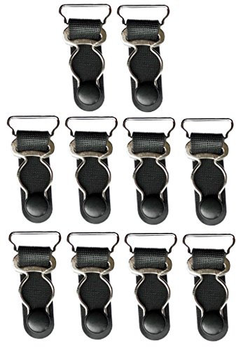 Sharplace 10er Pack Schnuller Clips Metallklammern Schnullerhalter Clips KinderKinderlätzchen Spielzeughalter, Schwarz, 26mm