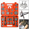 Froadp 23TLG Universal Bremskolbenrücksteller Set Instandsetzung Bremssattelwerkzeugsets Kolben Wind Zurück Tool Kit mit Aufbewahrungs Kunststoffkoffer inkl. Spindel Rückhaltenplatten Adapter