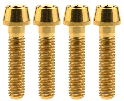 Wanyifa Titan-Innensechskantschrauben Ti M8 x15 20 25 30 35 40 45 50 60 m 1,25 mm Pitch Innensechskantschrauben 4 Stück (Kegelkopf M8 x 35 mm, Gold)