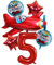 DIWULI Flugzeug Deko 5 Jahre - Zahlen-Ballon Luftballon Set
