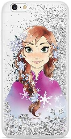 ERT GROUP mobile phone case for Apple Iphone XS original and officially Licensed Disney pattern Anna 001 optimally adapted to the shape of the mobile phone, with glitter overflow effect