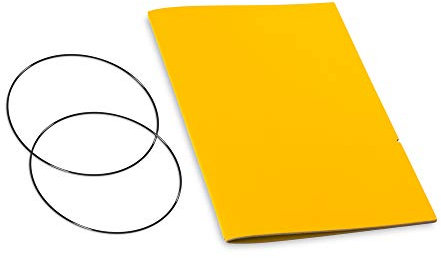 A5, revolutionäres, nachhaltiges X17-Konzept für Notizbuch Personal Organizer und Terminplaner/Hülle für 1 Heft! Recyceltes Leder, gelb, Made in Germany, 17 Jahre Garantie*