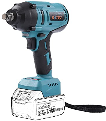 Avvitatore a Impulsi a Batteria Brushless 21V KATSU FIT-BAT, 1/2 600Nm Avvitatori a Massa Battente, Avvitatore a Impulsi Elettrico con Motore Brushless, senza Batteria o Caricatore 102475