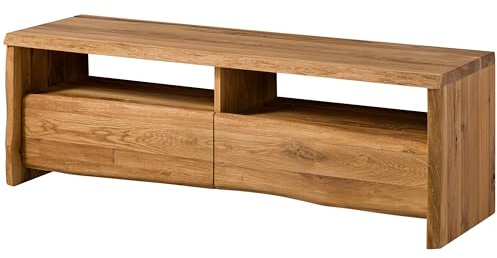 MASSIVMOEBEL24.DE | Pure Oak TV-Board #108 151x45x50 Wildeiche Natur geölt, Farbe:Natur geölt, Größe:151x45x50 cm (BxTxH)