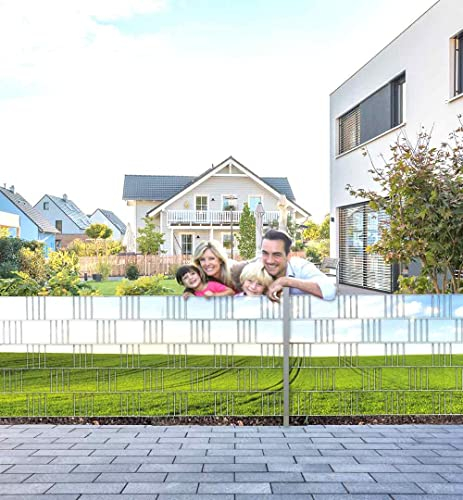 MyMaxxi Infinity Zaunsichtschutz | Field 01 Teil2 Motiv 5 Streifen | Sichtschutzstreifen für Doppelstabmattenzaun | Windschutz Sonnenschutz Blickdicht | Sichtschutz Garten | Sichtschutz