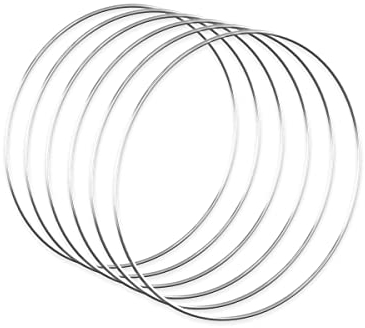 Worown 6 Stück Silber Metallringe, 15 cm ø, Stärke ca. 3 mm, Metallringe zum Basteln, Metallring für Wickeltechnik, Traumfänger, Floristik, Hochzeitskranz
