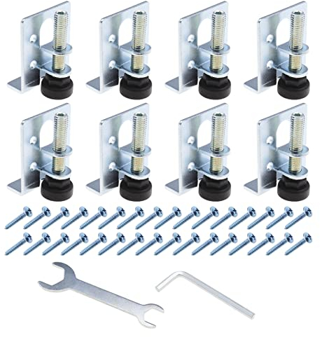 VGOL 8PCS Heavy Duty Furniture Leveling Feet Baseboard Fixings Adjustable Feet Bracket for Workbench Table Sofa Cabinets Shelving Units
