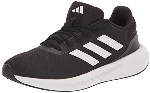adidas Mens Run Falcon 3.0 Running Shoe, Black/White/Black, 9.5