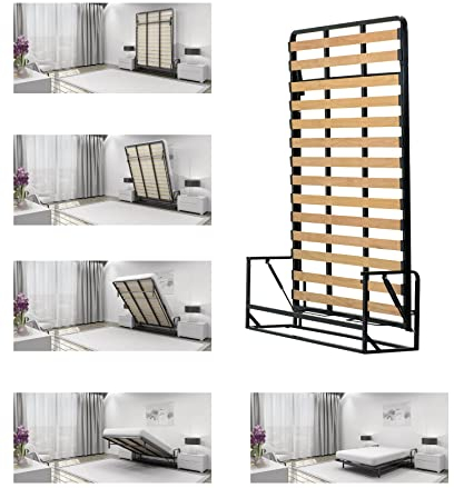 Wallbedking Vertikal (Längs) Classic Wandbett 140cm x 190cm (Klappbett, Schrankbett, Gästebett, Funktionsbett)