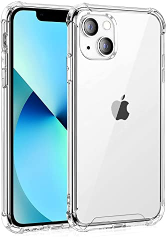 Whioltl Compatible with iPhone 13 Case, Crystal Clear Phone Cover, Anti-Scratch and Shock-Absorption, Basic Case for iphone 13, Compatible with Wireless Charger and Bike Phone Holder - Transparent