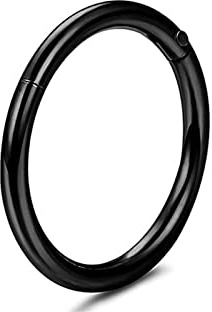 Wycian Piercing Naso Rotondo, Piercing Naso Donna Acciaio Chirurgico 1PCS Nero Telaio 1,2X10 MM per Femme Homme Gioielli Regalo