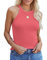 Homlan Damen Neckholder Ärmellose Tank Tops Racerback Rundhals Basic Slim Fit Shirts Elegant Oberteile Ribbed Knit Cami Top Sexy (Medium, Wassermelone Rot)