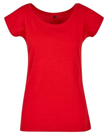 Build Your Brand Damen T-Shirt Ladies Wide Neck Tee cityred S