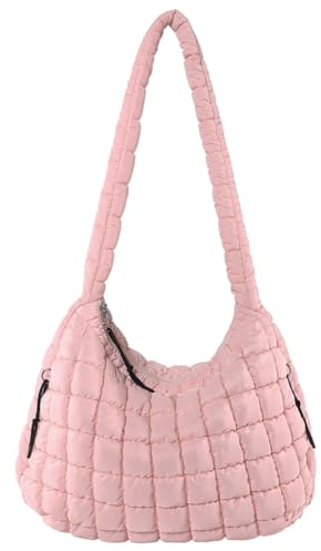 GSenhui Borsa a tracolla trapuntata Puffy Crossbody Bag borsa trapuntata borsa a tracolla da donna leggera trapuntata borsa a tracolla per donna, C5-rosa
