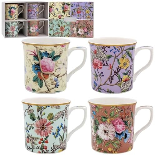 Lesser & Pavey William Kilburn Mugs Set of 4 | Ceramic Coffee Mugs Set for Home or Work | Premium Design Mugs Set for All Occasions | Lovely Mugs for Tea, Coffee & Hot Drinks - William Kilburn