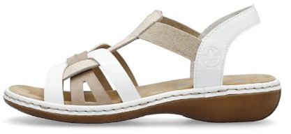 Rieker Sandals 65918-81, Women sandals, White, 36 EU