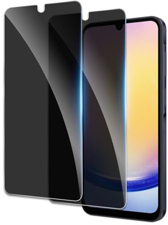 [2 Pièces] Verre Trempé Anti-Espion pour Samsung Galaxy A25/A15, Protecteur D'écran de Confidentialité, 9H Dureté Film Protecteur Vitre, Anti-rayures, Anti-empreintes, Sans Bulles