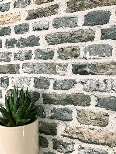 NEWROOM Tapete Grau Vliestapete Stein - Steintapete Modern Dunkelgrau Braun Ziegelstein Klinker Steinoptik 3D Optik Backstein Steinmauer inkl. Tapezier-Ratgeber