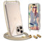 UYMO Handykette Hülle mit Band Für iPhone 16 Pro, Necklace Transparent Handyhülle Case mit Schnur Abnehmbar, Schutzhülle zum Umhängen Kordel, Golden