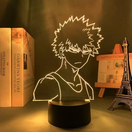 Anime Led Light My Hero Academia per Camera Decorazione Regalo di Compleanno Manga Gadget My Hero Academia Lampada 3d, 16 colori con telecomando