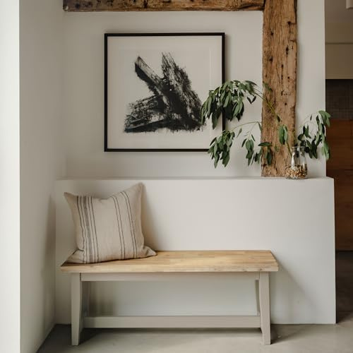 Statement Furniture Florence Solid Acacia Hardwood Kitchen Dining Bench, Backless | 120cm or 140cm Length | Sturdy Dining Table Seat with Wooden Seat (truffle, 120cm)