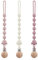 DOUUCO 3er-Pack Schnullerkette Aus Silikon, Schnullerkette Mädchen und Mit Namen Junge, Geeignet für Baby, Hält Schnuller Sauber, Weiche Flexible BPA Frei Langlebig–Hohe Robustheit Mandel Rose Flieder