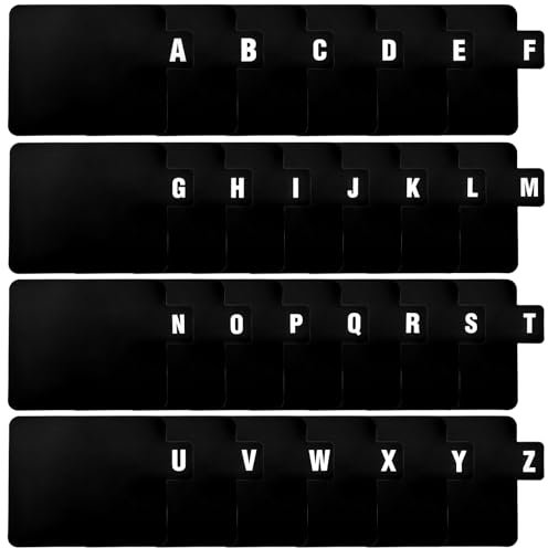 Littleduckling Vinyl Record Dividers Alphabetical Vinyl Record Storage Dividers 26 Record Holder Organizer Guides A-Z Alphabet Tabs for Album Crate Collection Library Bin for Music Enthusiasts