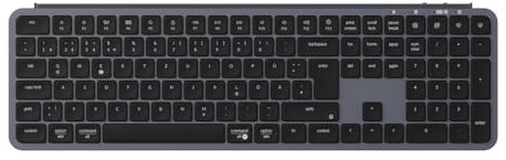 Keychron B6 Pro Ultra-Dünne Drahtlos-Tastatur, Full Size DE-ISO Layout ZMK-Customisierung Scherefuß-Tastendesign & Tastendämpfung, 3 Moden 2.4GHz/Bluetooth/Wired kompatibel Win/Mac/Linux, Grau