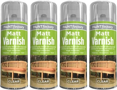 MIXEL Clear Varnish Spray Paint, Matte Finish, Tough and Durable, Long Lasting Performance, Easy to Use, Interior and Exterior Use Wooden Furniture, Cabinets, 200ml (4pcs)