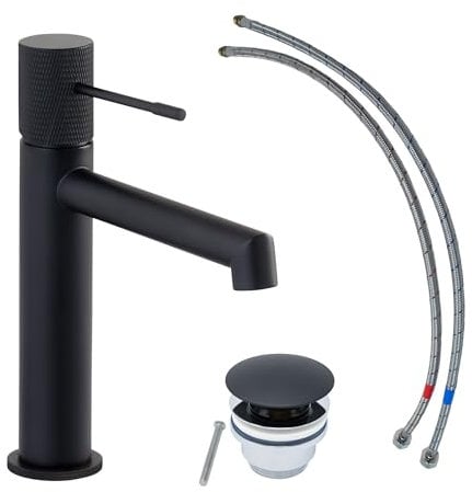 SCHÖNER WOHNEN-Kollektion Waschtischarmatur KADIA M, Mattschwarz, Wasserhahn geeignet für wandhängende Waschbecken in Ihrem Bad