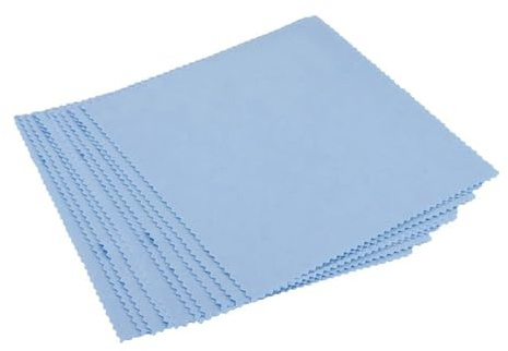 Chiffon de Nettoyage en Fibres Fines pour Lentilles 80 Pièces Bleu | Lunettes et Bijoux, Retire Huiles et Traces, Lot Compact pour Écran de Caméra