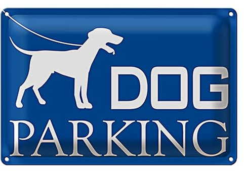 Blaues 'Dog Parking' Schild mit Hundesilhouette | Ideal für Hundebesitzer und Tierfreunde | 18 cm x 12 cm