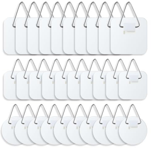 30 Pcs Self Adhesive Picture Hangers, Invisible Wall Plate Hangers for Walls, Plastic Self-Adhesive Plate Holder Frame Hanger Without Nails for Hanging Pictures Photo Frame Hanger Wall Decorations