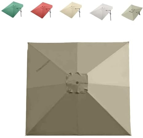HULKAY Cubierta De Repuesto para Sombrilla Cuadrada，2.5x2.5m Toldo De Repuesto para Sombrilla En Voladizo，Tela De Recambio para 8 Varillas(Khaki,2.5x2.5m (8x8ft))