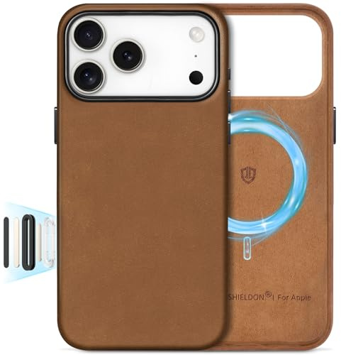 SHIELDON Lederhülle für iPhone 17 Pro Max 6,9 5G 2025, Braun