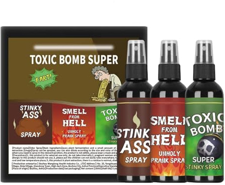 3 Pieces Spray Fetido, Fart Spray 100ml, Bombas Fetidas Super Potentes, Articulos De Broma Pedos para Niños Adultos