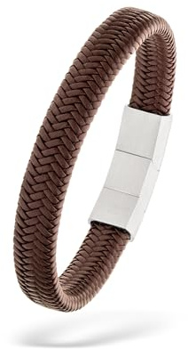 s.Oliver Herren Schmuck – Armband aus Leder mit Edelstahldetails – Klassisch, Zeitlos und Maskulin – Perfekte Geschenkidee