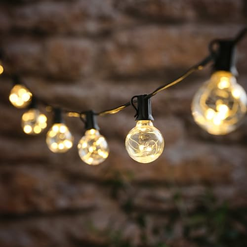 Lights4fun Kugel-Lichterkette | mit warmweißen Mikro-LEDs | Solarbetrieben | Sommer Dekoration für Terrasse, Balkon und Garten | Schwarz | Länge 200 cm