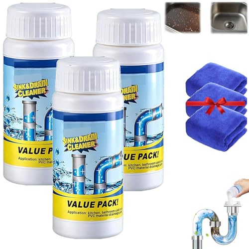 Rheinwing Abflussreiniger, Tornado Abflussreiniger, Sink Drain Cleaner, FüR Badewanne, Waschbecken, Toiletten, Wirksam Und Schonend, Schnell Und Effektiv Gegen Verstopfungen (3 Stück)
