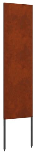 Gecheer Garten Sichtschutz Leinwand Rostoptik 140x32 cm, Wettersfeste Stahlzaun Abdeckung für Terrasse & Garten, Matt Schwarz Grau, Einfacher Boden-Einbau ohne Werkzeug
