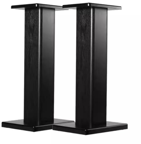 Wood Speaker Stands Pair of 70cm Black HIFI Rack for & Cuter Speakers Ideal for Home Theater Systems and o Setup