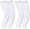 2XK-NOV 2 Paar Unisize Hochwertige Rutschfeste Kompressions Armstulpen für Männer und Frauen, UPF50+, Gaming Arm Sleeves, Volleyball Armschoner (Weiß)