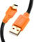 TanQY Mini USB Cable - 5M, USB 2.0 Type A to Mini B Cable for GoPro, Cell Phones, MP3 Players, Digital Cameras, GPS, PDAs (Orange)