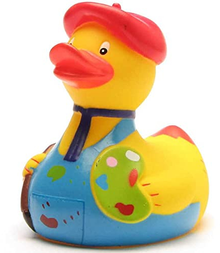 Duckshop I Künstler Badeente I Maler Quietscheente I L: 9 cm